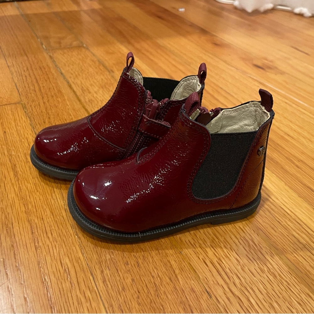 Kids Burgundy Chelsea Boots